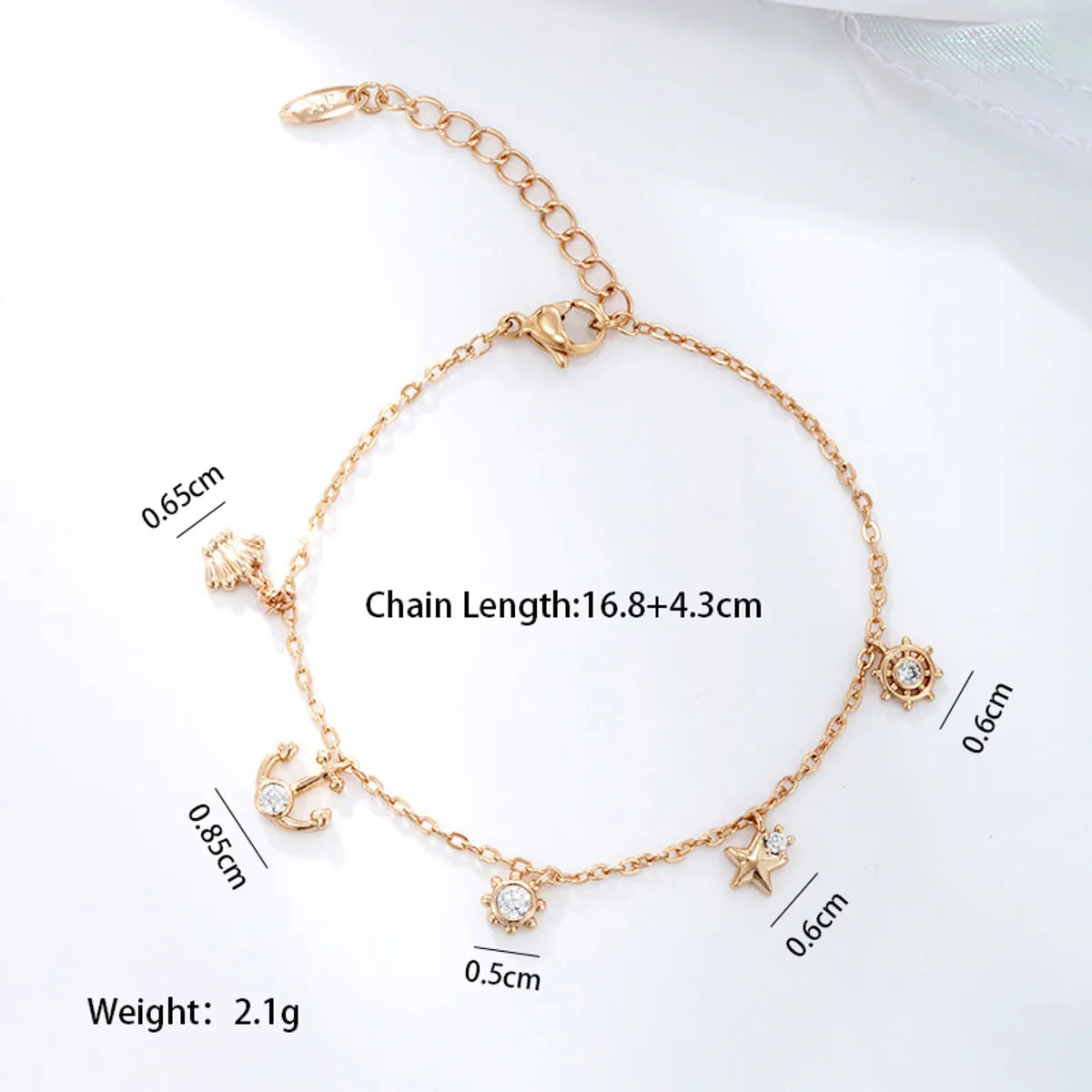 Nordic Style Xuping Modern Style Star Spider Web Shell Alloy Plating Inlay Artificial Gemstones 18k Gold Plated Women's Bracelets