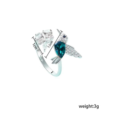 Novelty Bird White Gold Plated Rhinestones Alloy Wholesale Open Rings