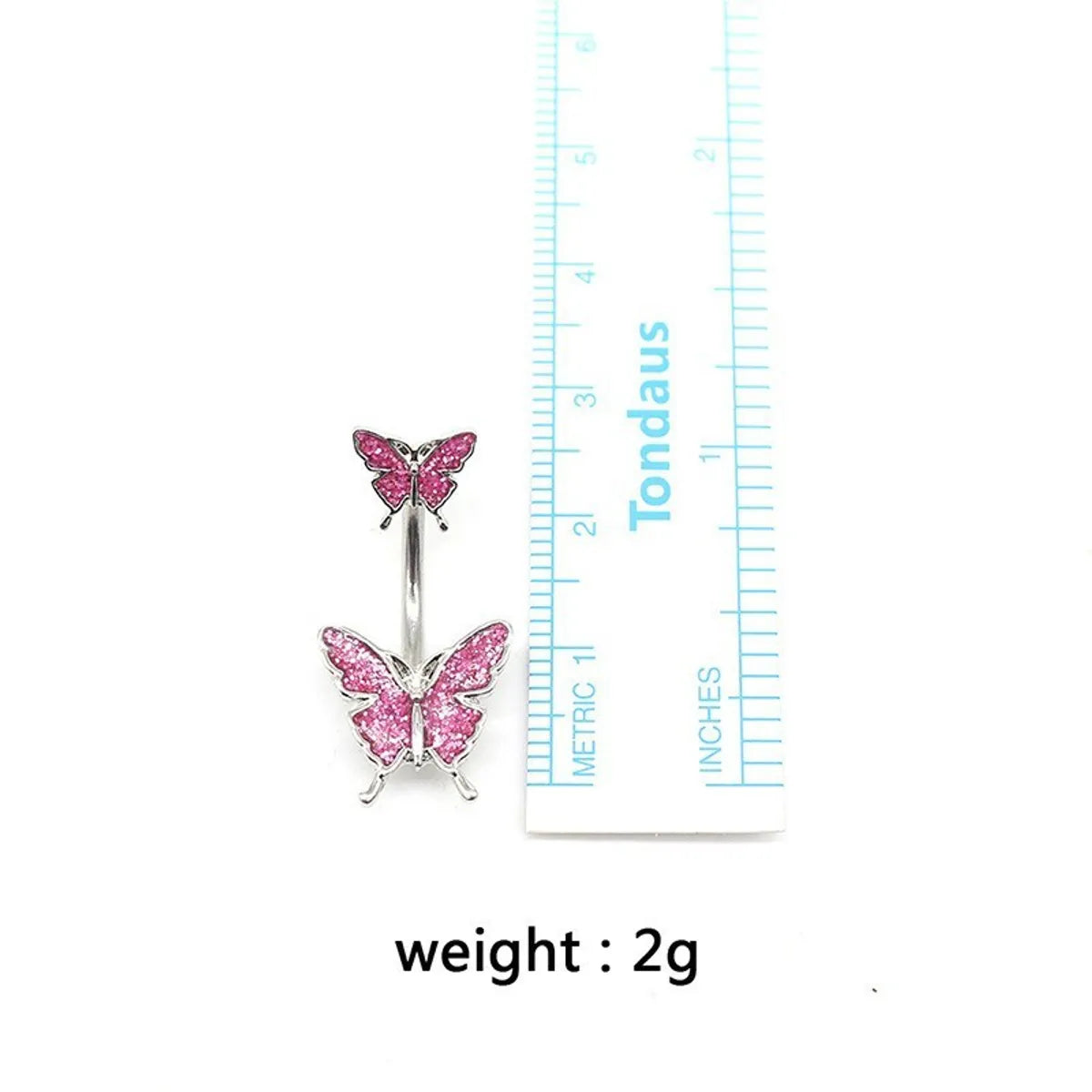 Novelty Butterfly Alloy Plating White Gold Plated Belly Ring