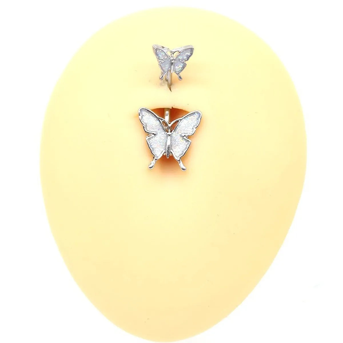 Novelty Butterfly Alloy Plating White Gold Plated Belly Ring