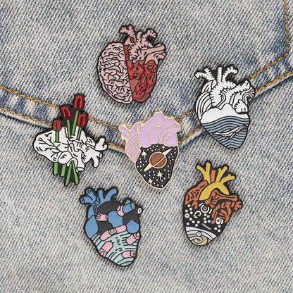 Novelty Heart Alloy Enamel Unisex Brooches