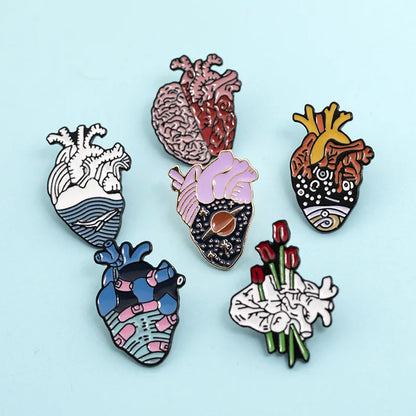 Novelty Heart Alloy Enamel Unisex Brooches