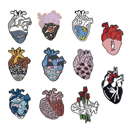 Novelty Heart Alloy Enamel Unisex Brooches