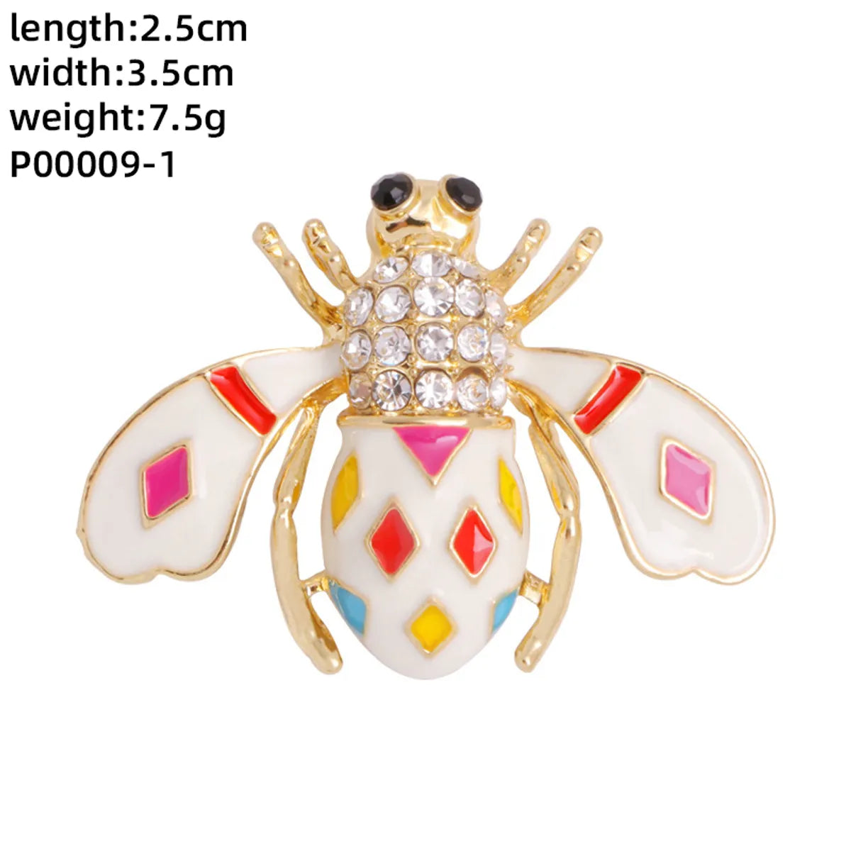 Novelty Insect Alloy Enamel Inlay Zircon Unisex Brooches