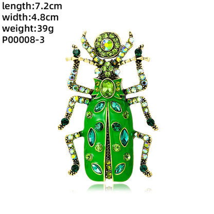 Novelty Insect Alloy Enamel Inlay Zircon Unisex Brooches