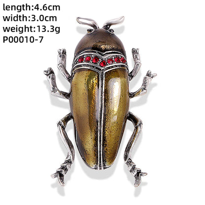 Novelty Insect Alloy Enamel Inlay Zircon Unisex Brooches