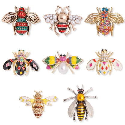 Novelty Insect Alloy Enamel Inlay Zircon Unisex Brooches