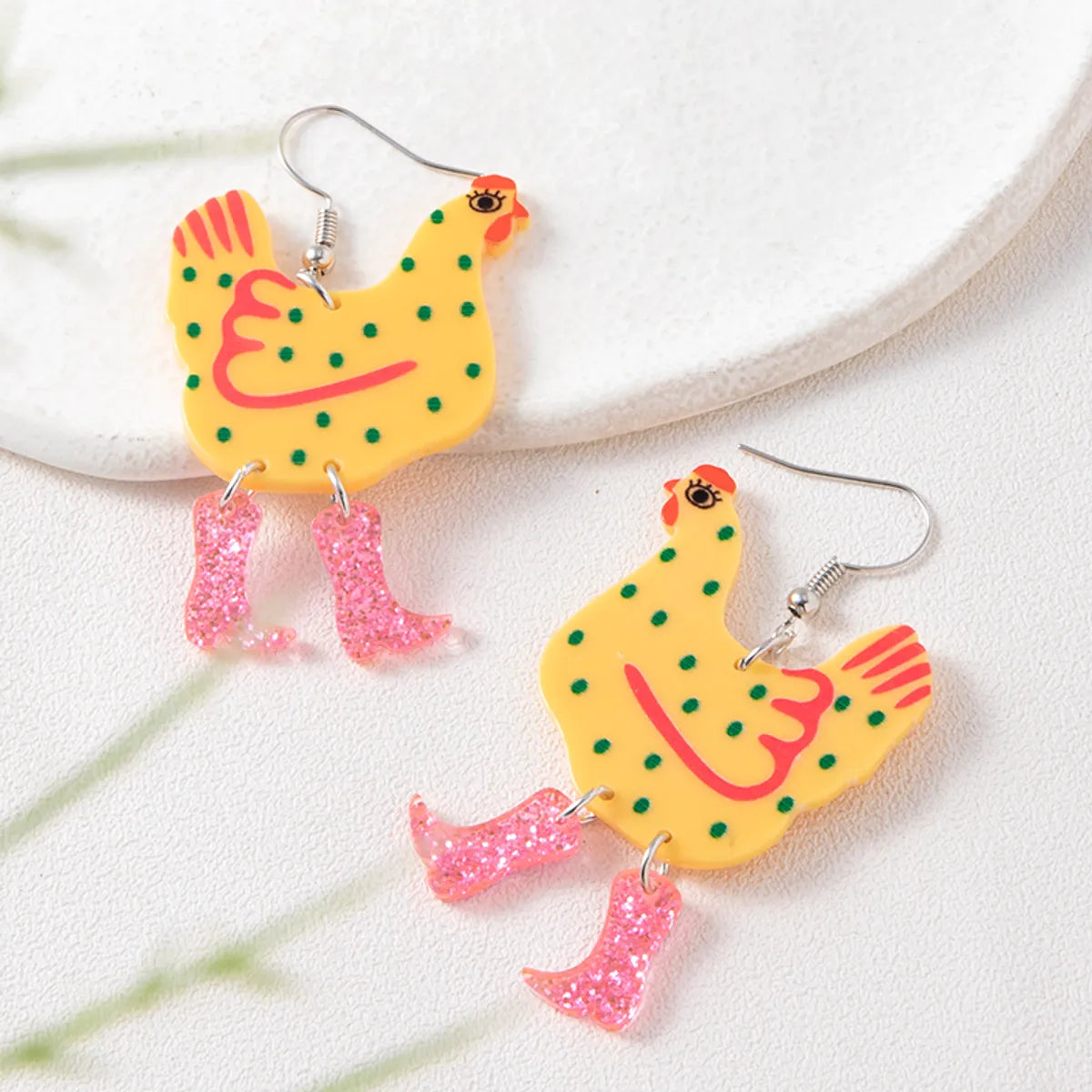 1 Pair Novelty Polka Dots Irregular Arylic Drop Earrings