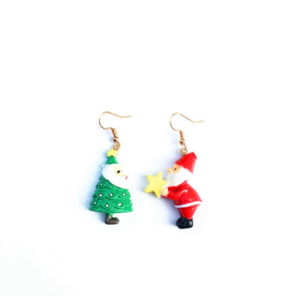 Novelty Santa Claus Snowman Snowflake Resin Women'S Drop Earrings 1 Pair