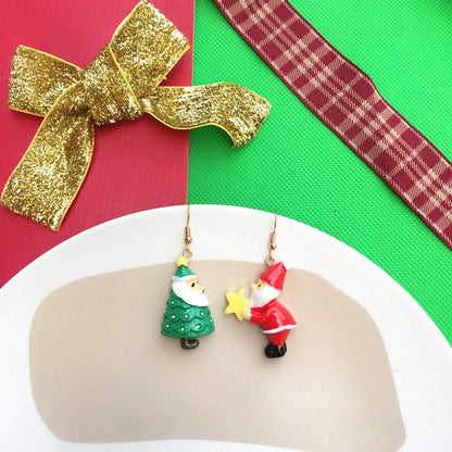 Novelty Santa Claus Snowman Snowflake Resin Women'S Drop Earrings 1 Pair