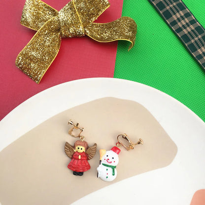 Novelty Santa Claus Snowman Snowflake Resin Women'S Drop Earrings 1 Pair