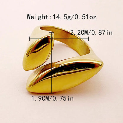 Novelty Simple Style Irregular Stainless Steel Polishing Plating Gold Plated Rings