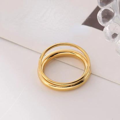 Novelty Simple Style Round Stainless Steel Plating Rings