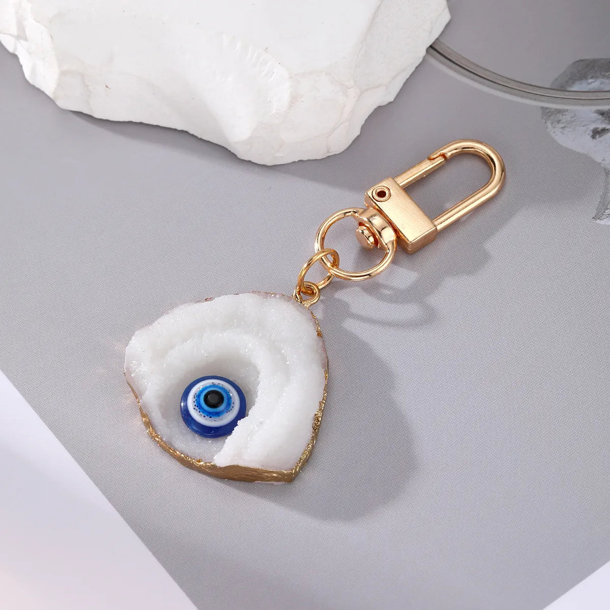 Novelty Simple Style U Shape Devil'S Eye Alloy Resin Women'S Keychain Necklace