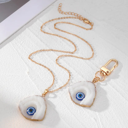 Novelty Simple Style U Shape Devil'S Eye Alloy Resin Women'S Keychain Necklace