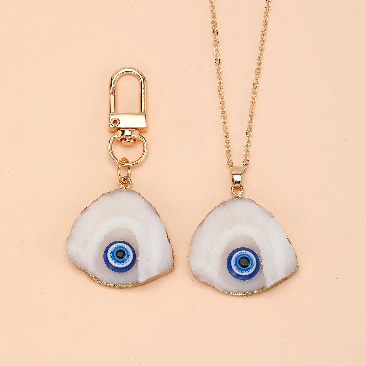 Novelty Simple Style U Shape Devil'S Eye Alloy Resin Women'S Keychain Necklace