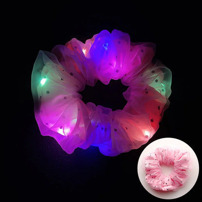 Novelty Solid Color Artificial Crystal Luminous Hair Tie 1 Piece