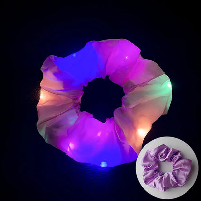 Novelty Solid Color Artificial Crystal Luminous Hair Tie 1 Piece