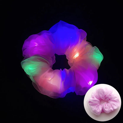 Novelty Solid Color Artificial Crystal Luminous Hair Tie 1 Piece