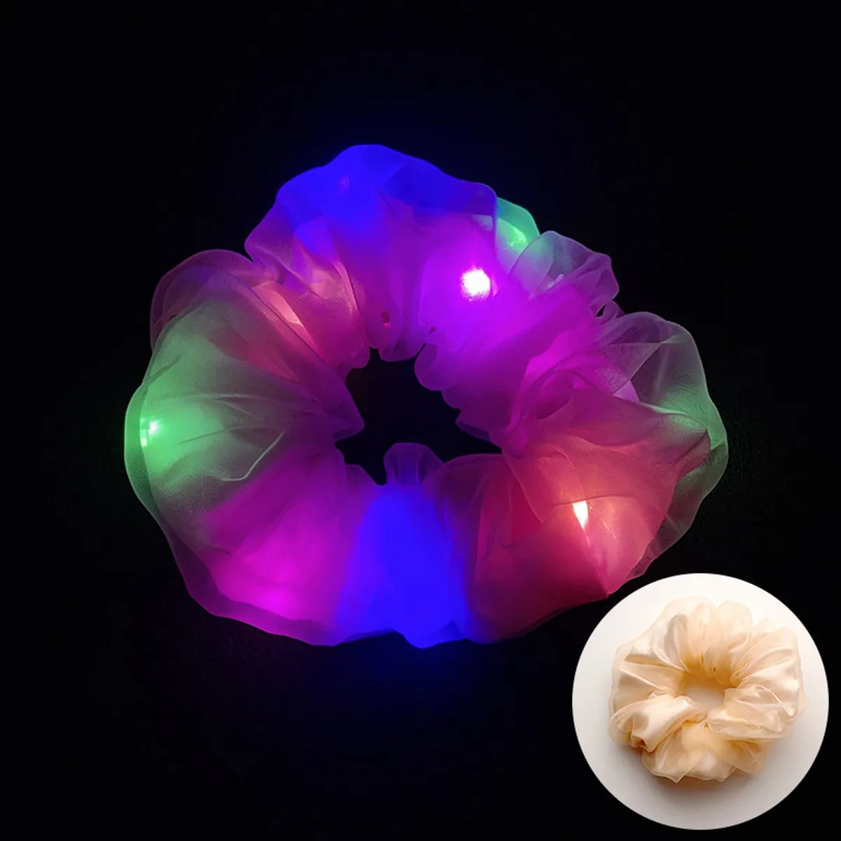 Novelty Solid Color Artificial Crystal Luminous Hair Tie 1 Piece