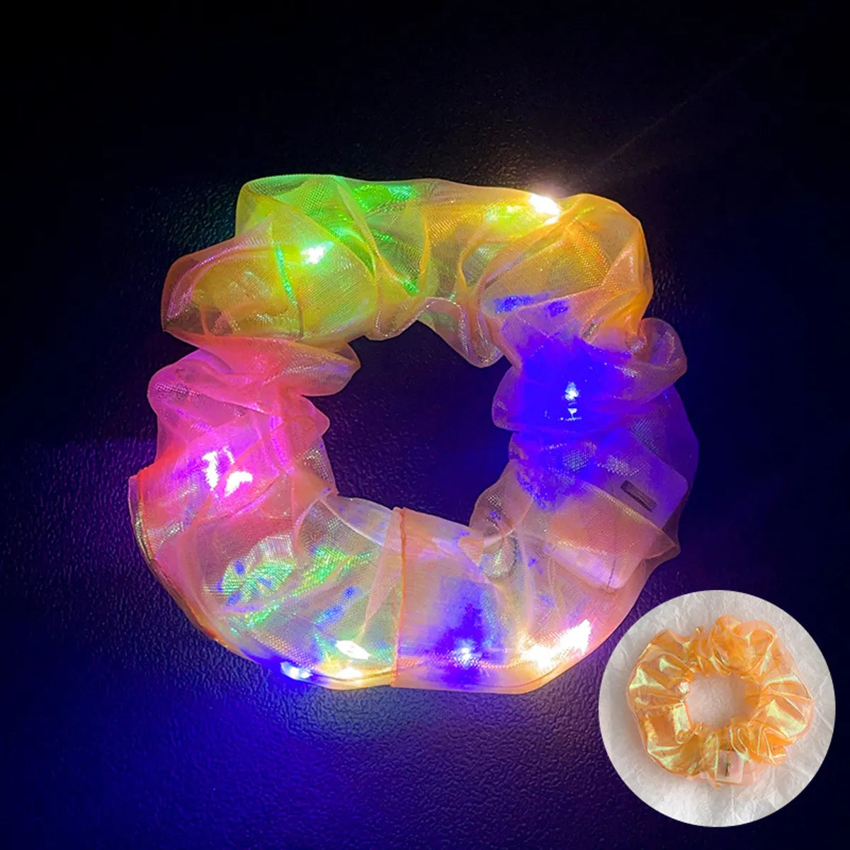 Novelty Solid Color Artificial Crystal Luminous Hair Tie 1 Piece