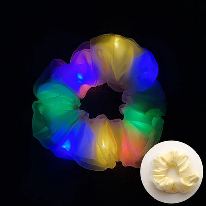 Novelty Solid Color Artificial Crystal Luminous Hair Tie 1 Piece