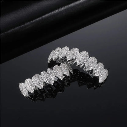 Novelty Solid Color Copper Inlay Zircon Tooth Socket