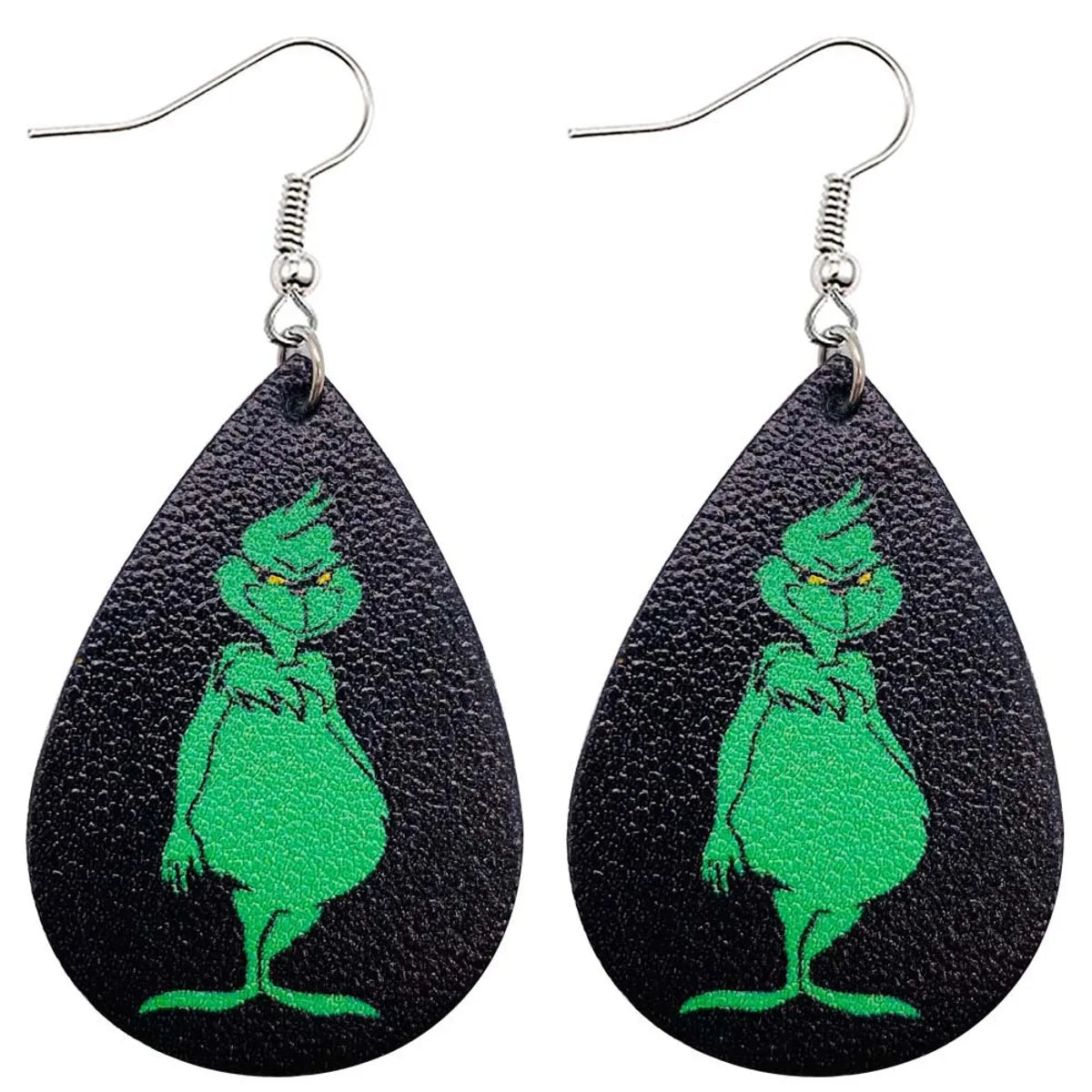 Novelty Water Droplets Pu Leather Women'S Earrings 1 Pair