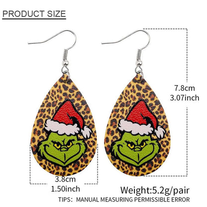 Novelty Water Droplets Pu Leather Women'S Earrings 1 Pair