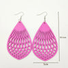 Novelty Water Droplets Wood Hollow Out Women'S Drop Earrings 1 Pair