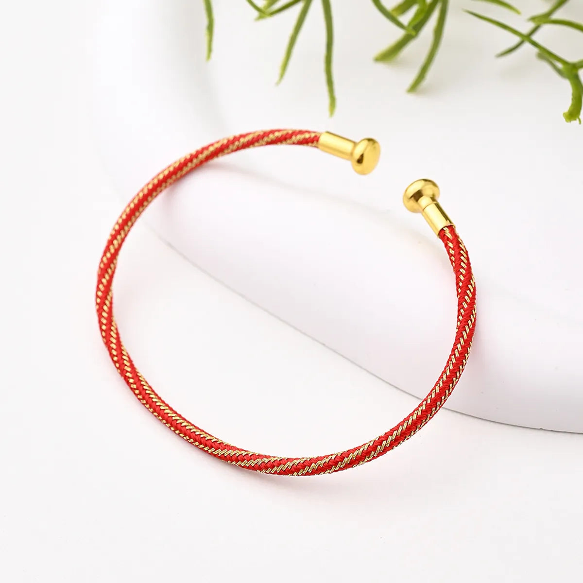 Nylon Copper 18K Gold Plated Handmade Plating Multicolor Simple Solid Color Adjustable Bracelet