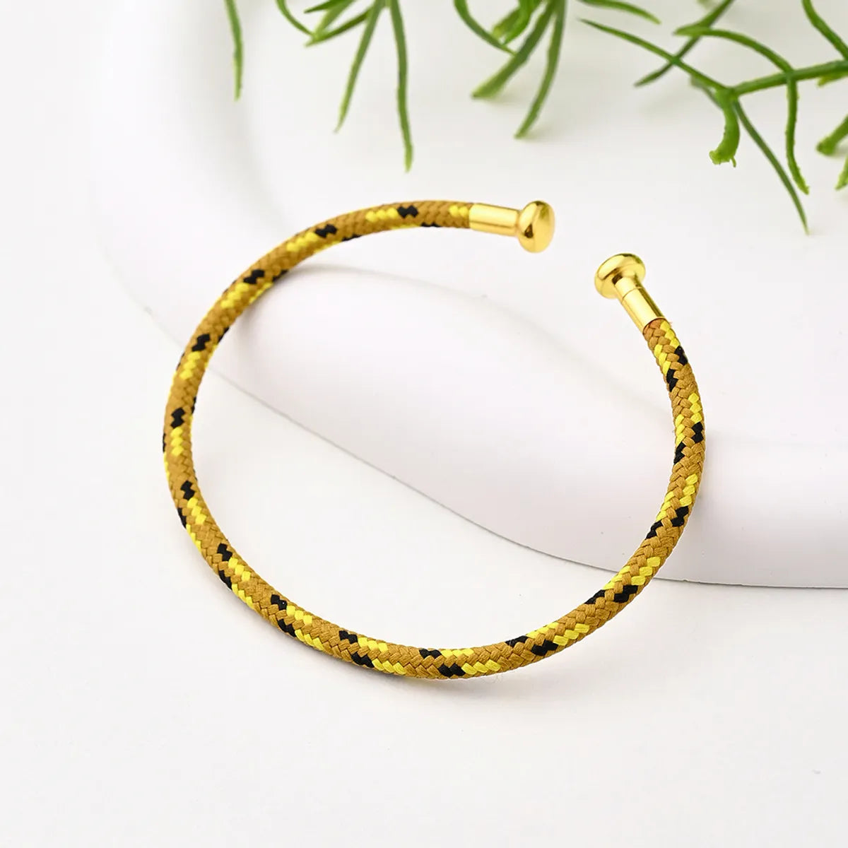 Nylon Copper 18K Gold Plated Handmade Plating Multicolor Simple Solid Color Adjustable Bracelet