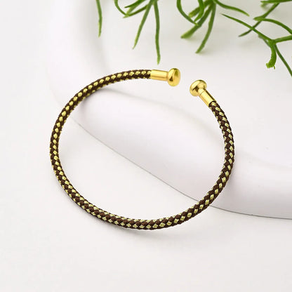 Nylon Copper 18K Gold Plated Handmade Plating Multicolor Simple Solid Color Adjustable Bracelet