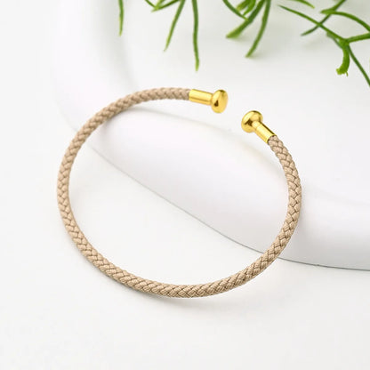 Nylon Copper 18K Gold Plated Handmade Plating Multicolor Simple Solid Color Adjustable Bracelet