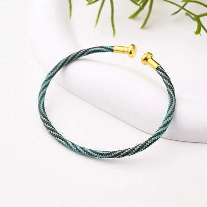 Nylon Copper 18K Gold Plated Handmade Plating Multicolor Simple Solid Color Adjustable Bracelet