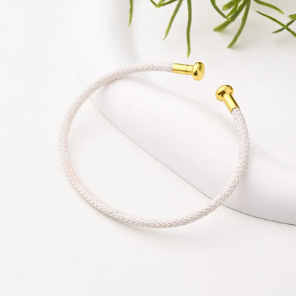 Nylon Copper 18K Gold Plated Handmade Plating Multicolor Simple Solid Color Adjustable Bracelet