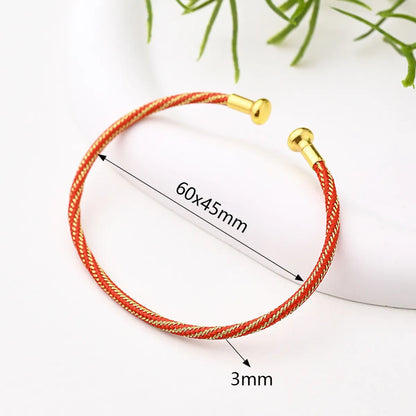 Nylon Copper 18K Gold Plated Handmade Plating Multicolor Simple Solid Color Adjustable Bracelet