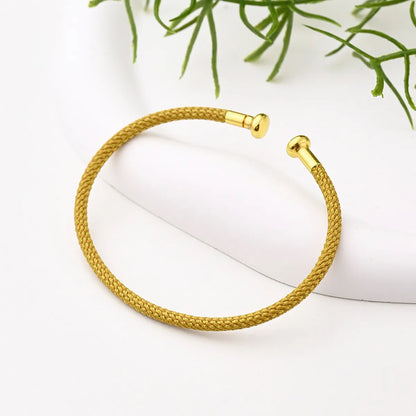 Nylon Copper 18K Gold Plated Handmade Plating Multicolor Simple Solid Color Adjustable Bracelet