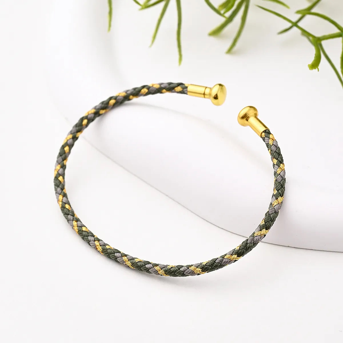 Nylon Copper 18K Gold Plated Handmade Plating Multicolor Simple Solid Color Adjustable Bracelet