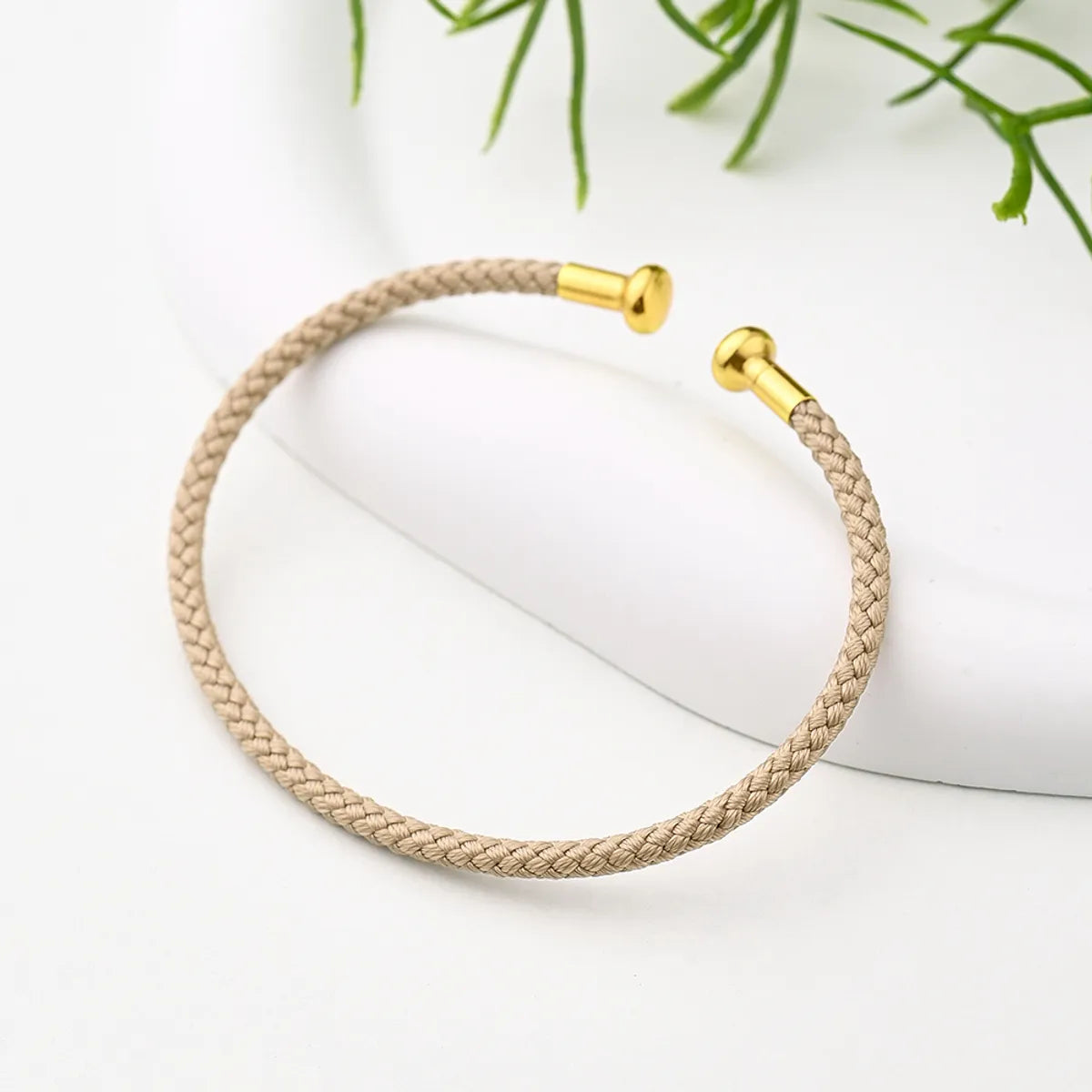 Nylon Copper 18K Gold Plated Handmade Plating Multicolor Simple Solid Color Adjustable Bracelet