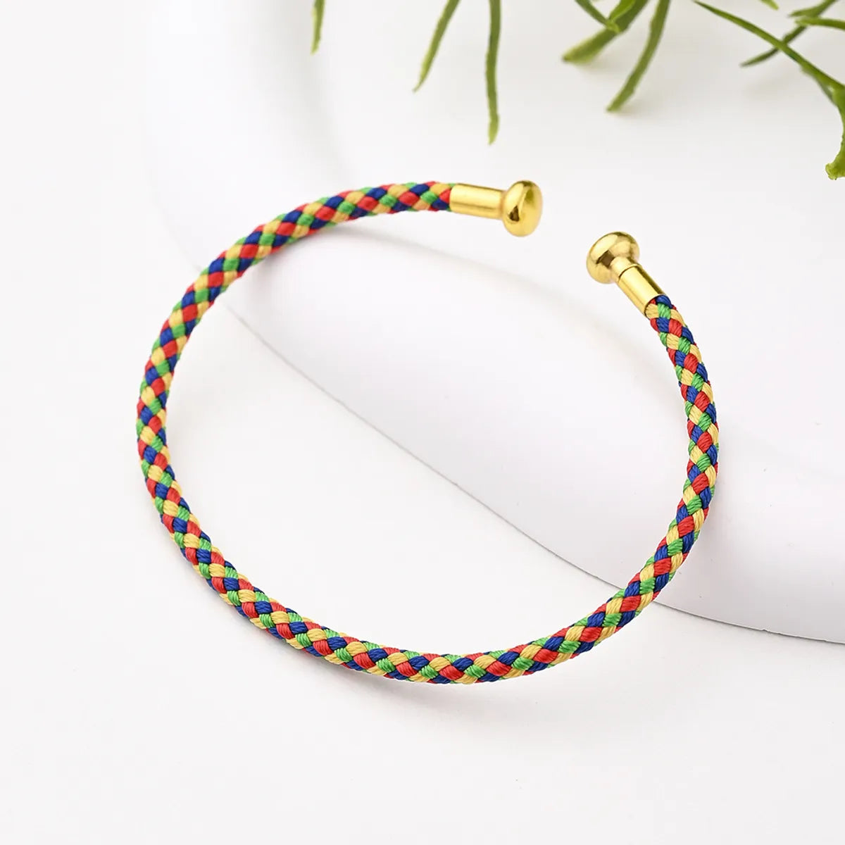 Nylon Copper 18K Gold Plated Handmade Plating Multicolor Simple Solid Color Adjustable Bracelet