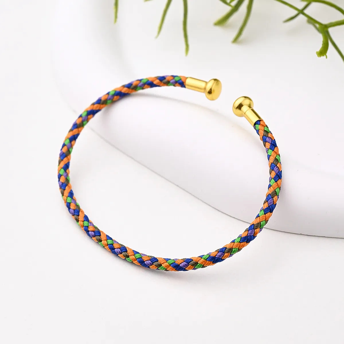 Nylon Copper 18K Gold Plated Handmade Plating Multicolor Simple Solid Color Adjustable Bracelet