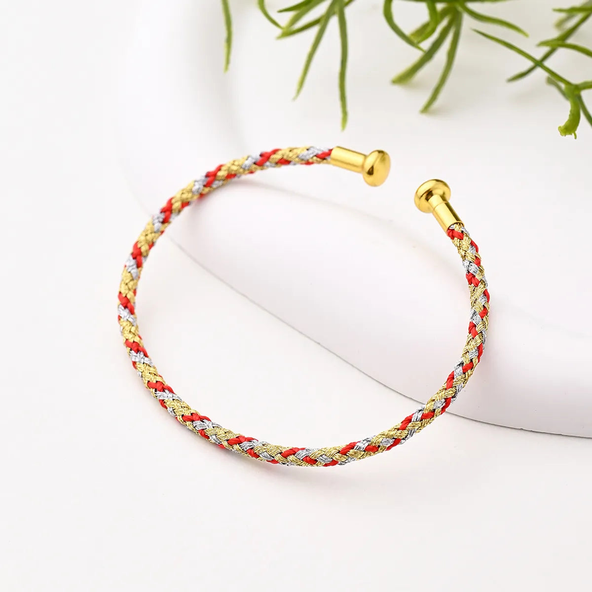 Nylon Copper 18K Gold Plated Handmade Plating Multicolor Simple Solid Color Adjustable Bracelet