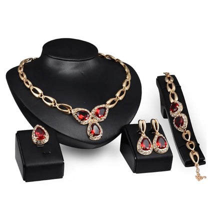 Occident Alloy Drill Set Earring + Necklace + Bracelet Nhxs0771