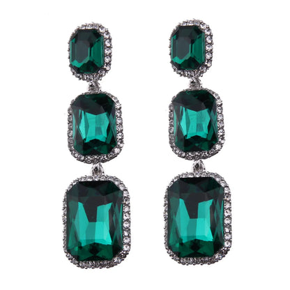 Occident Alloy Pear Earrings ( Black ) Nhjq6025