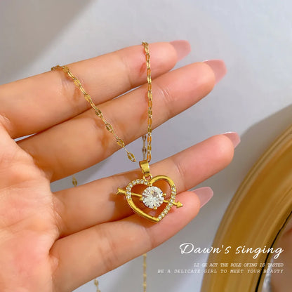 One Arrow Through The Heart Stainless Steel Necklace Wholesale Gooddiy