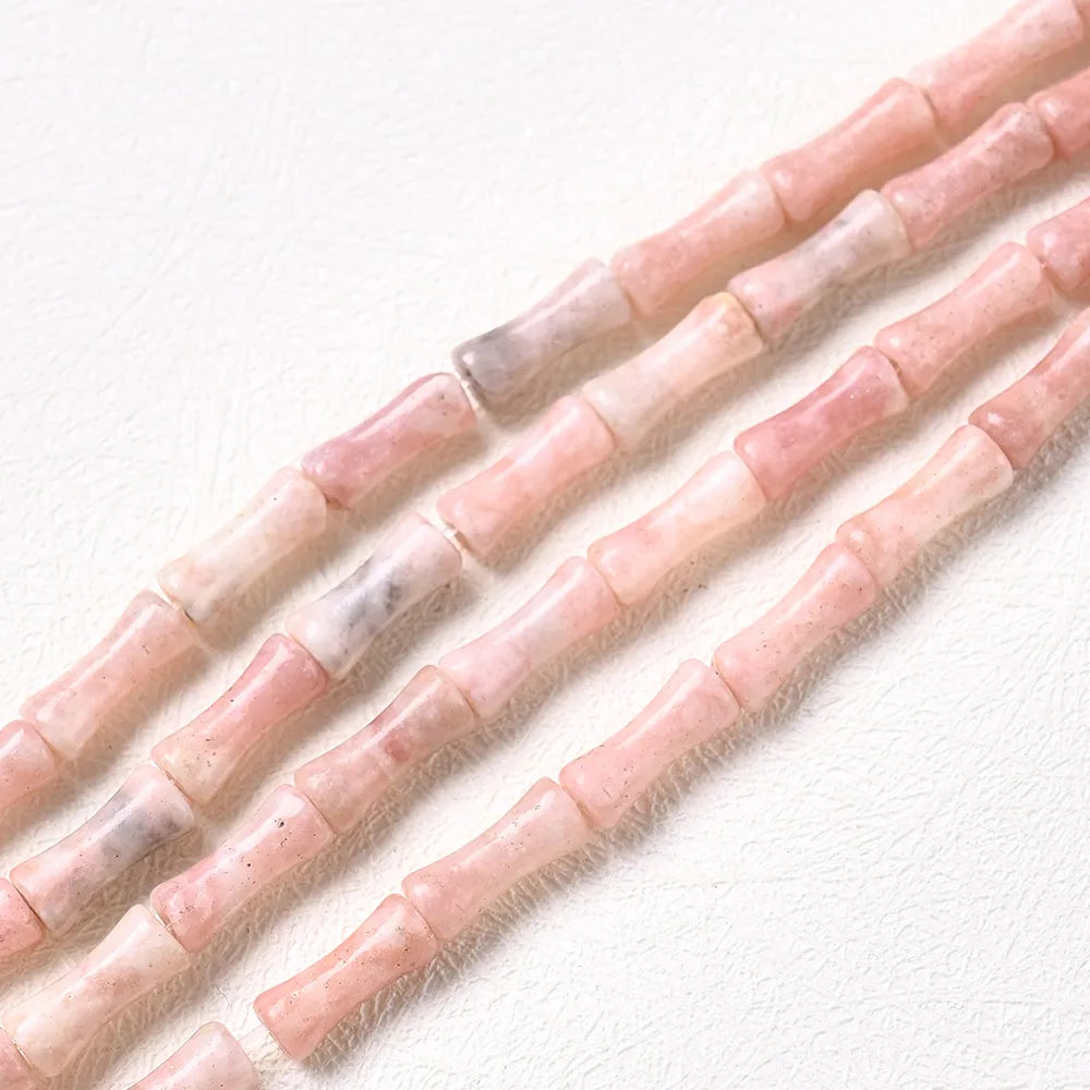 1 Strand/Package Hole 1~1.9mm Natural Stone Fossil N2683-Y02 Lemon Jade Pink Opal Irregular Stripe Simple Polished Beads