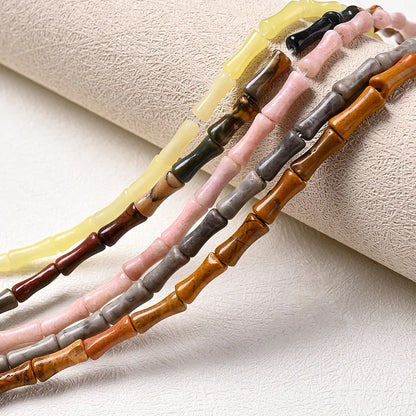 1 Strand/Package Hole 1~1.9mm Natural Stone Fossil N2683-Y02 Lemon Jade Pink Opal Irregular Stripe Simple Polished Beads