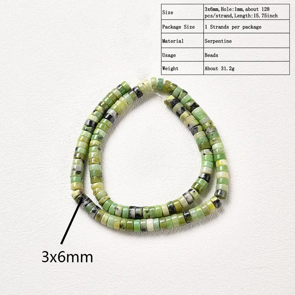 1 Strand/Package Hole 1~1.9mm Natural Stone Serpentine Irregular Simple Polished Beads