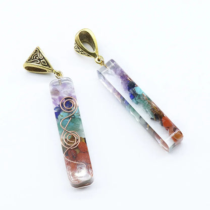 Orgonite Chakela Necklace Crystal Semi-Precious Stone Gravel Meditation Seven Chakra Pendant